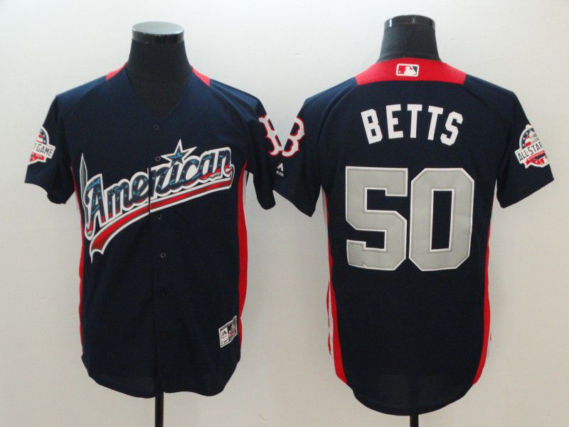 Men Boston Red Sox #50 Betts Blue All star MLB Jerseys
